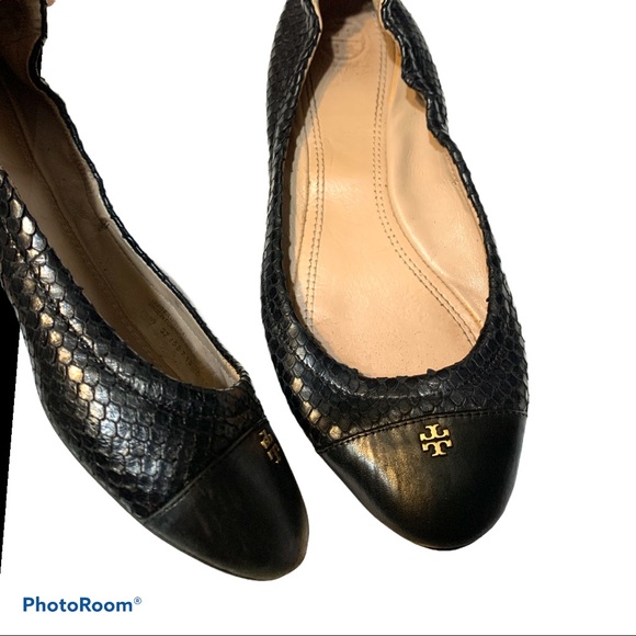 Tory Burch Shoes - ▶️Tory Burch◀️ Black Reptile Scales Shoes